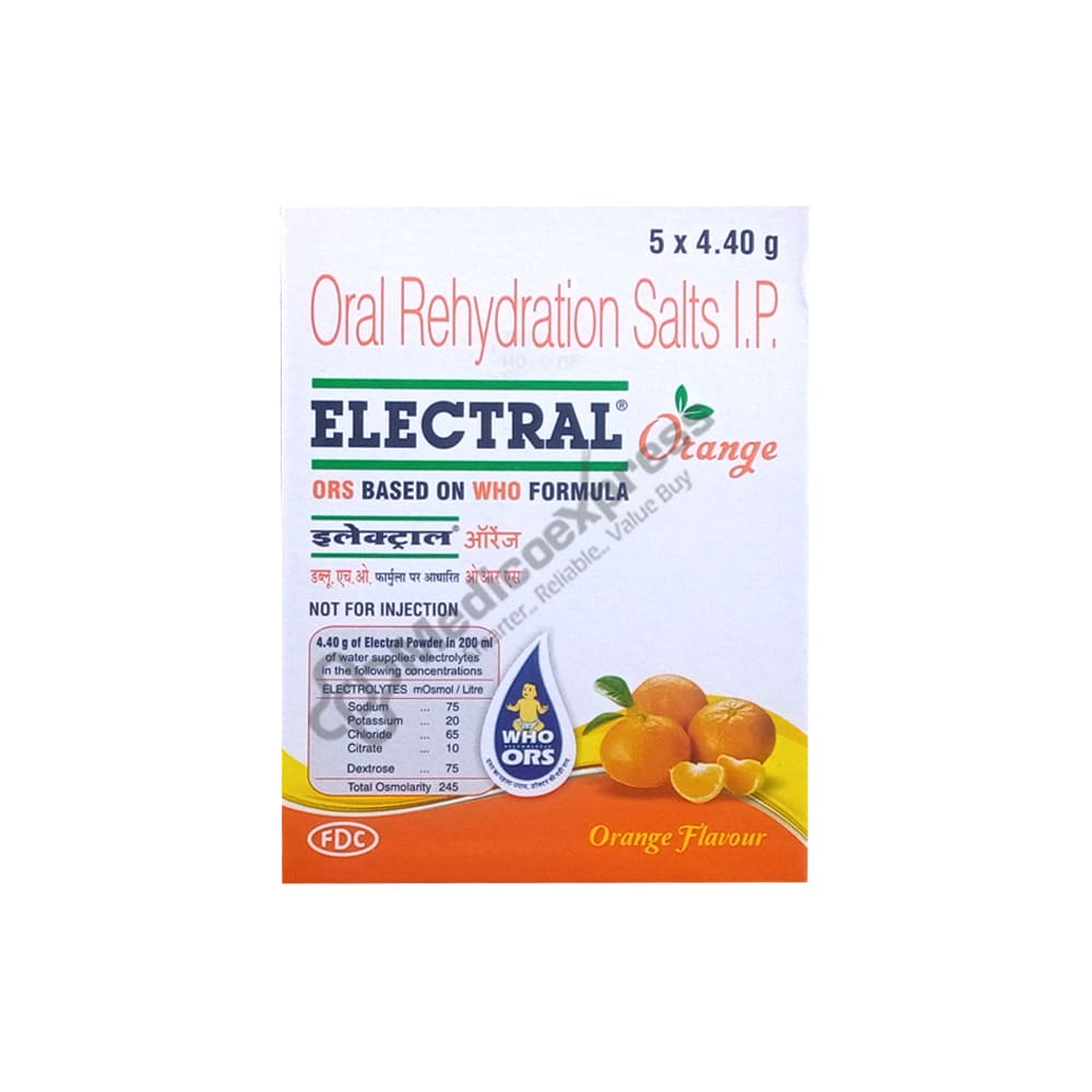 Electral Orange Flavour Sachet Of 4.4gm Powder