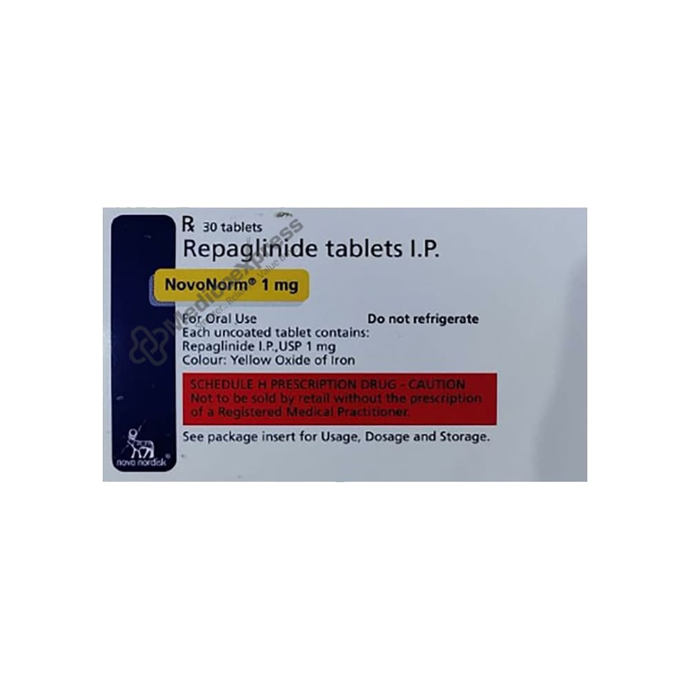 Novonorm 1mg Strip Of 30 Tablets      